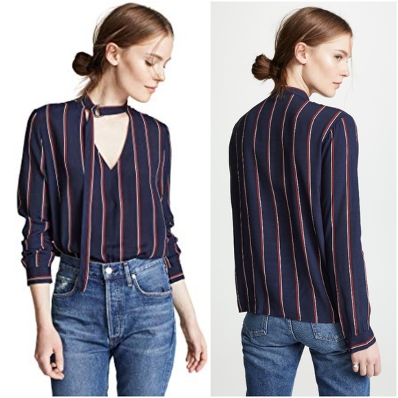 Rails | Demi Striped V-Neck Shirt - Picture 1 of 8